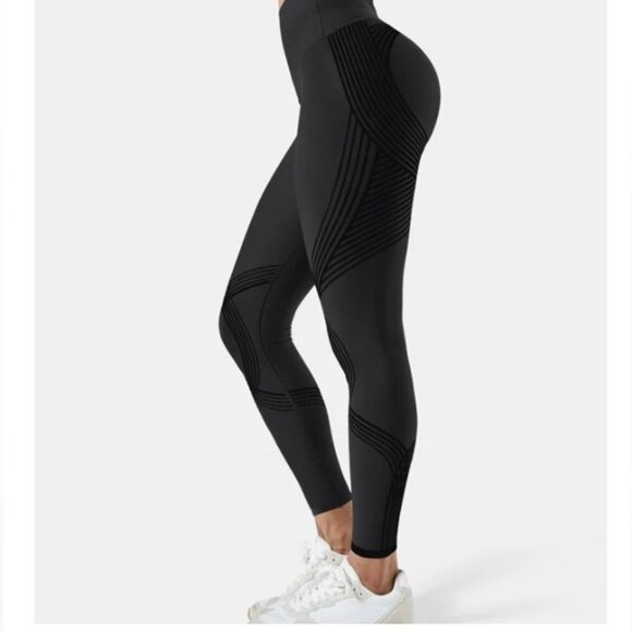 Fanka black Reversable body sculpt High Rise velvet contour Leggings size S - Picture 1 of 14